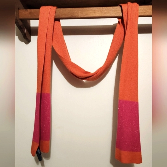 Lane Bryant Women's(OS) Orange and Shimmer Pink Scarf - Picture 3 of 7